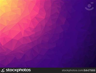 Abstract low polygonal gradient colorful mosaic pattern background and texture. Vibrant retro color backdrop. Vector illustration