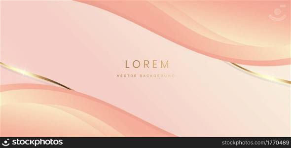 Abstract luxury background 3d overlapping with gold lines curve with copy space. Luxury style. Vector illustration