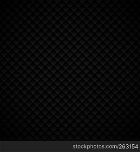 Abstract luxury black geometric squares pattern design on dark background. Luxurious texture. carbon metallic surface. Vector illustration