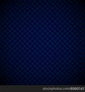 Abstract luxury blue geometric squares pattern design on dark background. Luxurious texture. carbon metallic surface. Vector illustration