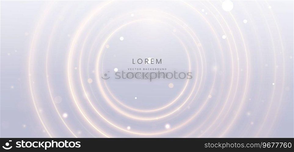 Abstract luxury golden circles lines overlapping on grey background with lighting effect and sparkle. Template premium award design. Vector illustration