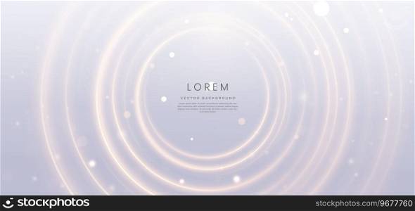 Abstract luxury golden circles lines overlapping on grey background with lighting effect and sparkle. Template premium award design. Vector illustration