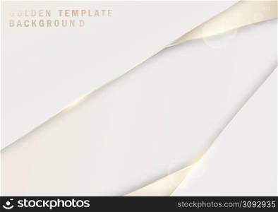 Abstract luxury golden design template of white and gold decorative artwork style. Overlapping with glitter golden style background. Illustration vector