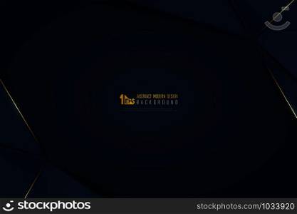 Abstract luxury golden line on gradient blue template premium background. Decorating in pattern of premium polygon style for ad, poster, cover, print, artwork. illustration vector eps10
