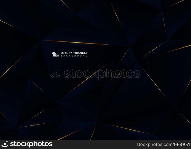 Abstract luxury golden line with classic blue template premium background. Decorating in pattern of premium polygon style for ad, poster, cover, print, artwork. illustration vector eps10