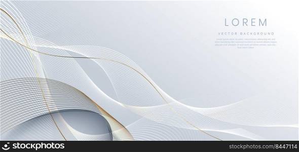 Abstract luxury golden lines curved overlapping on grey background. Template premium award design. Vector illustration