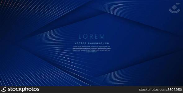 Abstract luxury golden lines overlapping on dark blue background. Template premium award design. Vector illustration