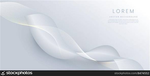 Abstract luxury grey lines curved overlapping on grey background. Template premium award design. Vector illustration