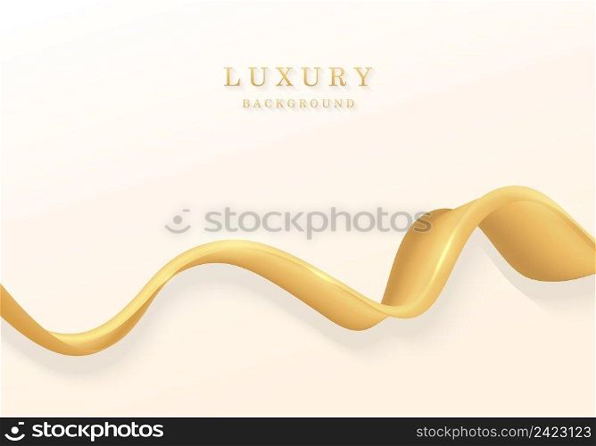 Abstract luxury metallic golden silk blend design decorative. Well organized, isolate object for usage. Illustration vector