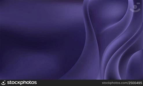 Abstract luxury purple fabric satin fold background and texture or violet liquis wave surface. Vecto graphic illustration