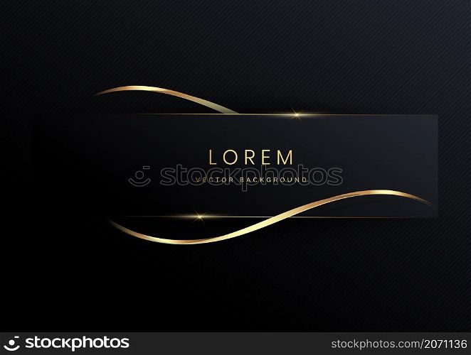 Abstract luxury rectangle frame on black background. Vector illustration