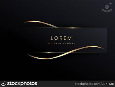 Abstract luxury rectangle frame on black background. Vector illustration