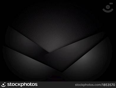 Abstract luxury shiny black and grey triangles layered overlapping background and texture. Vector illustration