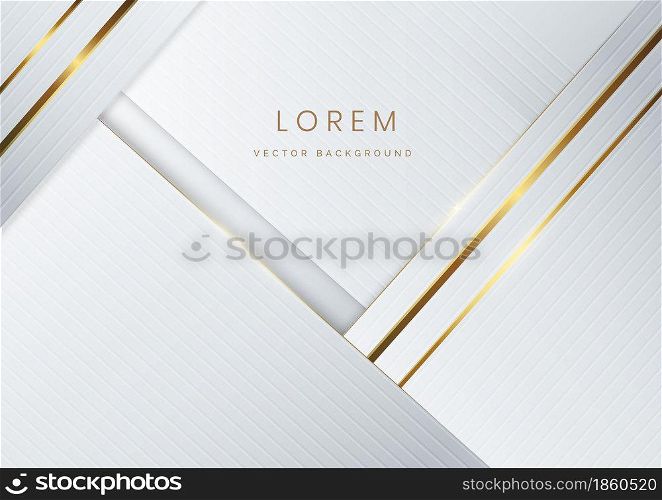 Abstract luxury shiny white background with lines golden glowing. Vector illustration