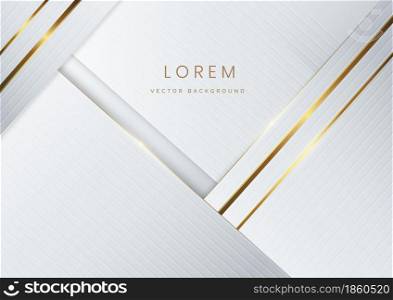 Abstract luxury shiny white background with lines golden glowing. Vector illustration