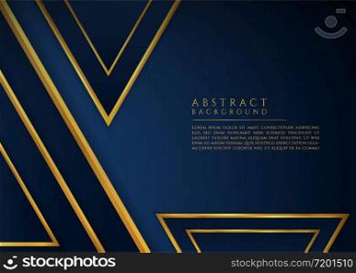Abstract luxury triangle shape overlap design gold metallic color. vector illustration.