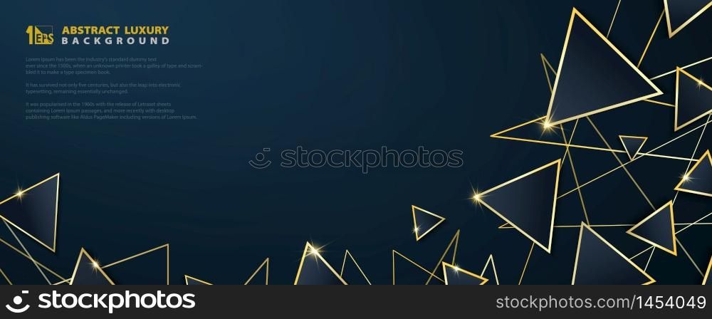 Abstract luxury triangle template element of geometric gold style geometric pattern background. Decorate for ad, poster, template, print, artwork. illustration vector eps10