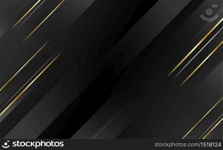 Abstract luxury with gold and silver lines modern polygonal with dark vector background