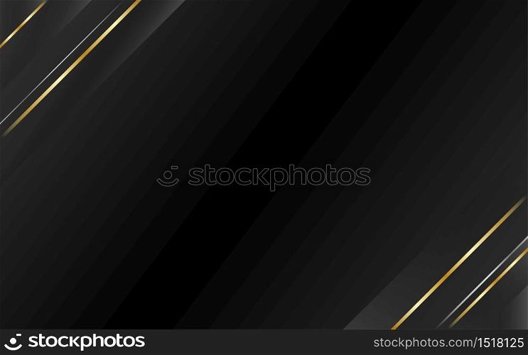 Abstract luxury with gold lines modern corner polygonal with dark vector background free space for text