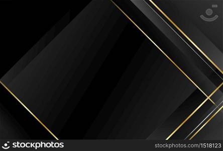 Abstract luxury with gold lines modern polygonal with dark vector background