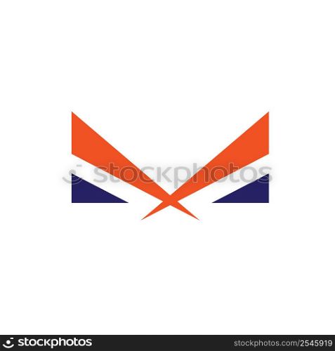 abstract M Letter wings concept vector icon Illustration design template