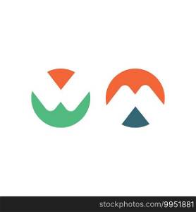 abstract M or w  Letter icon  Template Vector  illustration design template