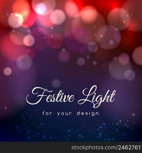 Abstract magic bokeh background. Effect blurred light, energy space, vector illustration. Abstract magic bokeh background