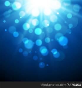 Abstract magic light background. Vector illustration Abstract blue agic light background with bokeh effect