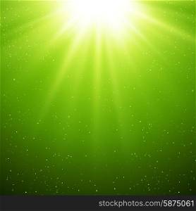 Abstract magic light background. Vector illustration Abstract green magic light background