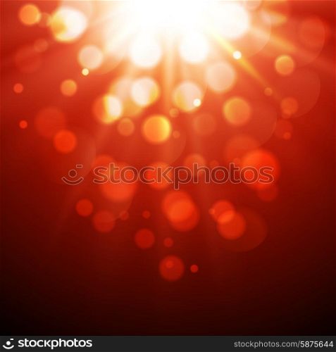 Abstract magic light background. Vector illustration Abstract red magic light background with bokeh effect