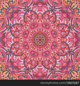 Abstract Mandala vintage indian textile ethnic seamless pattern ornamental. Arabesque surface design. Vintage boho seamless pattern mandala. Ethnic geometric print.