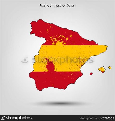 Abstract map of Spain. Vector illustration