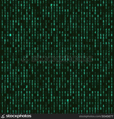 Abstract matrix background.. Green hexadecimal computer code. Abstract matrix background. Hacker attack. Generated computer code concept