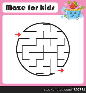 Abstract maze. Game for kids. Puzzle for children. Coon style. Labyrinth conundrum. Color vector illustration. Find the right path. Cute character.