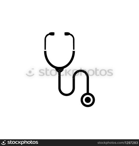 Abstract medical icon with stethescope, vector illustration on white background - Vector
