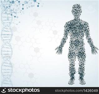 Abstract medical isolated background with male figure