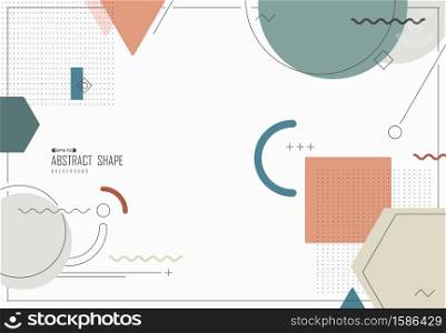 Abstract memphis design of pastel geometric element color decorative background. Decorate for ad, poster, artwork, template design, print. illustration vector eps10