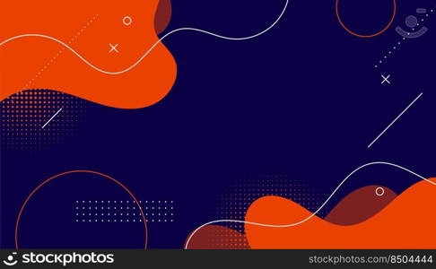 abstract memphis halftone background with fluid shapes