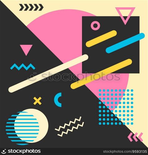 Abstract memphis style colorful pattern vector image