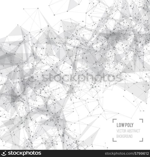 Abstract mesh background with circles, lines and shapes. Futuristic Design