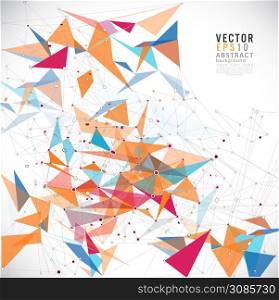 Abstract mesh colorful background lines and shapes, futuristic design, vector illustration
