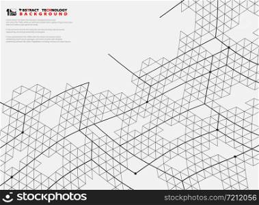 Abstract mesh hexagon lines structure tech design decoration cover background. You can use for poster, cover template, booklet, print, cover, annual report. illustration vector eps10