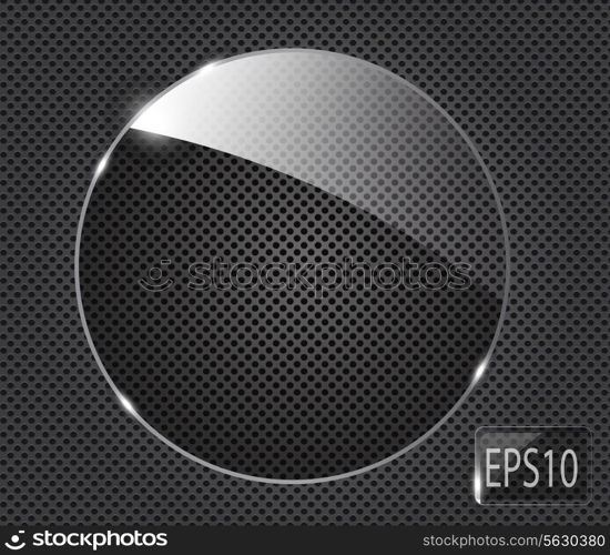 Abstract metal background with glass framework. Vector illustration.