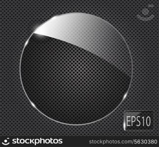 Abstract metal background with glass framework. Vector illustration.