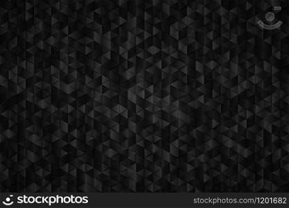 Abstract metal black of triangle geometric pattern design background. Use for ad, tech design, artwork, presentation. illustration vector eps10