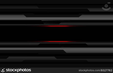 Abstract metal grey cyber geometric red light technology line banner design modern futuristic creative background vector illustration.