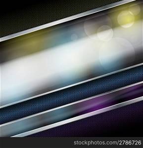 Abstract metallic background with glass banner