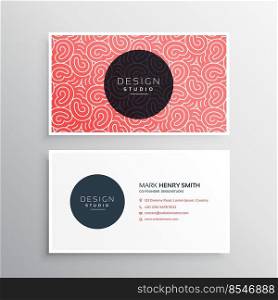 abstract minimal business card template with organic patterns