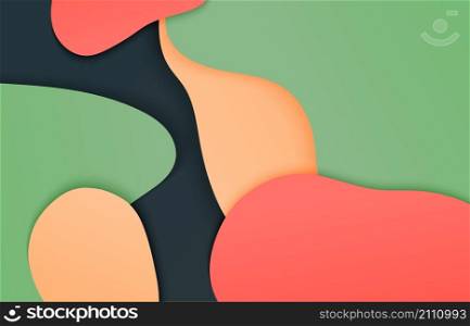 Abstract minimal colorful doodle free shape pattern artwork. Overlapping for ad, template, print, design background. Illustration vector