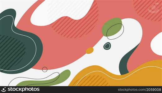 Abstract minimal colorful liquid shape of organic design template. Overlapping for artwork of doodle template background. Illustration vector